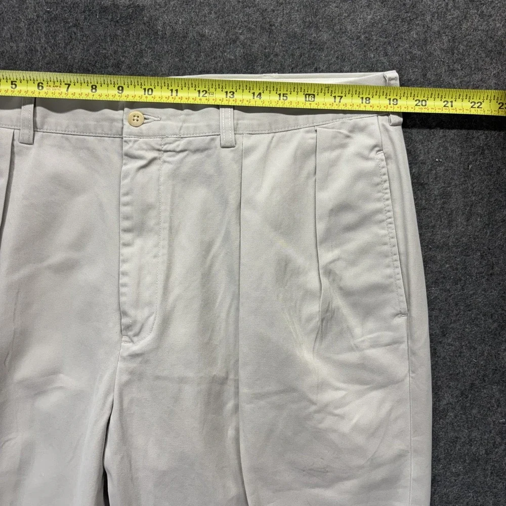 Vintage Polo Ralph Lauren Andrew Pants Mens 38x30 Pleated Chino Beige Preppy 90s